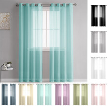 White Sheer Curtains, Linen Curtains for Living Room Bedroom, Transparent Window Curtains, 98" x 39" Solid Color Curtain