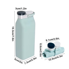 Collapsible Water Bottle, 20 oz Foldable Water Bottle for Travel Sports Bottles, Soft Water Bottle with Triple Leak Proof