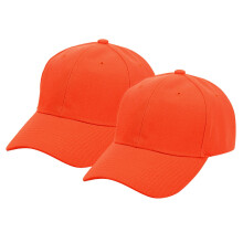 2-pack unisex enfärgade basebollkepsar - Casual solhatt för män och kvinnor, orange en storlek