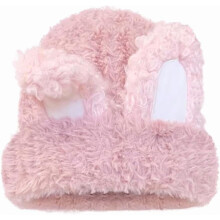 Gorro feminino felpudo estilo anos 2000 com orelhas de coelho, tamanho único