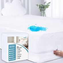 Waterdichte matrasbeschermer voor tweepersoonsmatrassen met ritssluiting, bescherming aan 6 zijden, ademende stof, geschikt voor matrassen van 10,