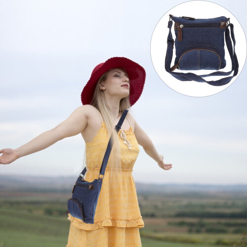 Borsa a tracolla in denim da donna, elegante borsa a spalla, 1 pezzo