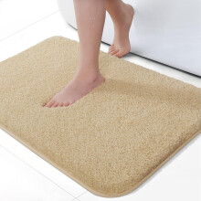 24x16 halkfri badrumsmatta, maskintvättbar, vattenabsorberande fluffig mikrofiberbadrumsmatta – beige