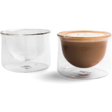 FLUR Latte-Gläser, doppelwandig, Borosilikatglas, 2er-Set, 200 ml