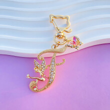 Portachiavi con farfalle e iniziali Boutique Angel A-Z26, ciondolo in metallo con cristalli, regalo per la festa della mamma, gioielli per donne e