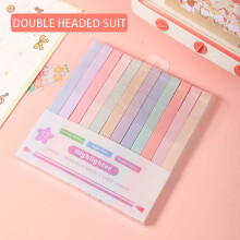 Lot de 12 surligneurs pastel - Pointes biseautées et doubles - Couleurs douces pour la prise de notes, le marquage et l'organisation - Encre à