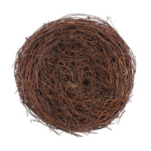 Nid d'oiseau en vigne marron fait main – Maison d'oiseau artificielle en rotin, décoration de Pâques, accessoire photo, décoration de jardin et
