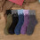 Women's wool tights with cat paw pattern black brown grey 3