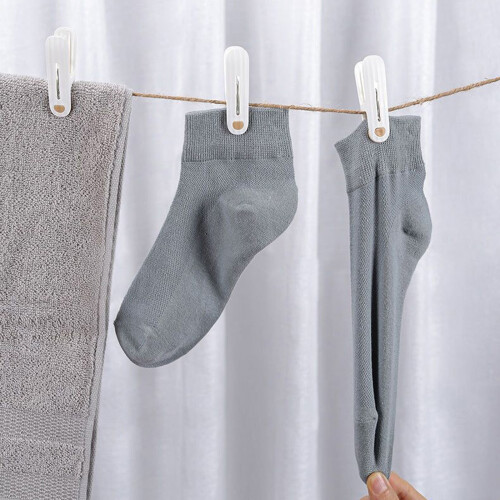 Windproof Clothes Hanger Clip Non-Slip Felt Plastic 1 Pack 2