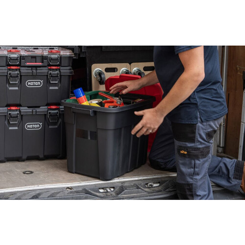 Keter Tuff Box 68L Storage Boxes with Lid Set of 3 - Black 1