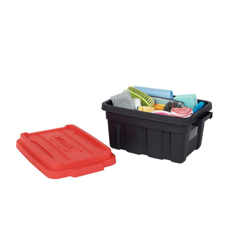 Keter Tuff Box 37L Storage Boxes with Lid Set of 3 - Black 1