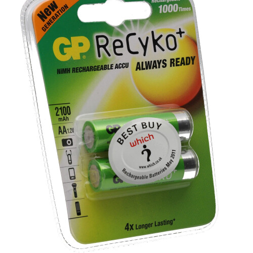 GP ReCyko Plus  AA Rechargeable Batteries 4 Times Longer Lasting [2 Pack] 1