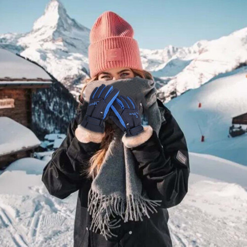 Wasserdichte Thermo-Skihandschuhe mit Touchscreen – Marineblau 2