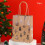 Sacola de presente de Natal em papel kraft com alça, pacote com 1 unidade 4