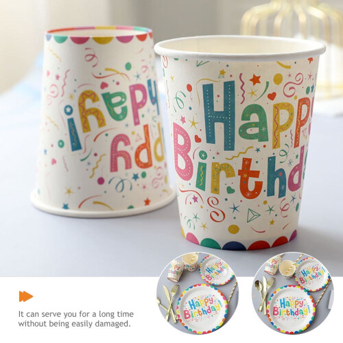 Set di stoviglie di carta multicolore per compleanno 1