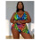 Women's Plus Size Rainbow Leopard Halter Swimsuit One Piece 3
