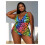 Women's Plus Size Rainbow Leopard Halter Swimsuit One Piece 4