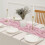 Bohemsk bordløper rosa krøllete polyester 70x35 tommer 4