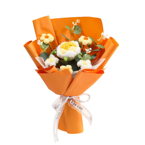 Handgehäkelter Rosenstrauß (50 cm) 1