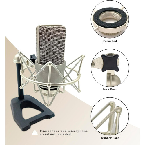 103Shock Mount - Βάση μικροφώνου συμβατή με 103M147Condenser Mic by, Ασημί κατάλληλο για καθημερινό 1