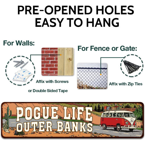 Outer Banks Pogue Life - Εξωτερική μεταλλική πινακίδα - Αστεία διακόσμηση σπιτιού, 2