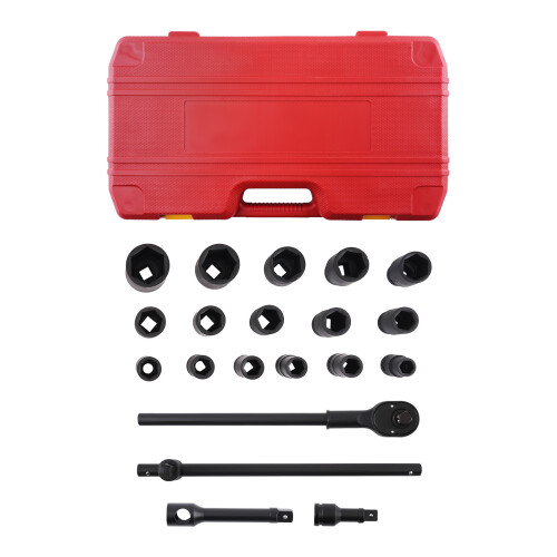 21 pezzi 3/4" Drive Deep Impact Sockets & Socket Sets19mm-30mm-50mm 3/4" Ratchet 2