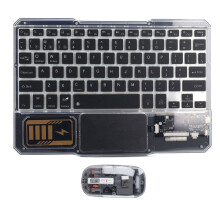 Wireless Bluetooth Keyboard & Mouse Combo 7 Colors Night Light, 78 Keys