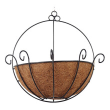 (25cmx25cm) Half Round Planter Basket Wall Hanging Planting Pot Outdoor Coconut Garden Decor