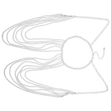 Weiße Imitationsperlen-Bodychain Für Hochzeit Party Damen