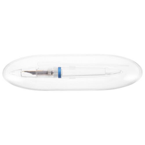 2Stk Blaue Transparente Füllfederhalter Spitze Refill Einkerbung 1