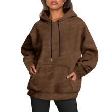 Hoodies voor dames, effen sweatshirts met capuchon, zakken, losse pasvorm, lange mouwen, hoodie top voor comfortabele casual kleding, dameshoodies,