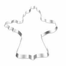 Large 4" Christmas Cookie Cutters Set: Gingerbread Man, Tree, Snowflake, Candy Cane, Santa, Snowman – with Recipe Instructions