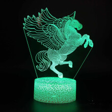 Veilleuse USB Licorne 3D à 7 couleurs, tactile et télécommande – Compatible avec l'alimentation USB