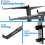 Portable Dual Laptop Stand - Standing Table with Adjustable Height, Black 3