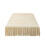 Falda de cama color beige liso con borde de algodón lavado 1
