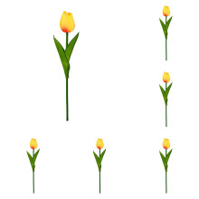 WANYNG Fleurs artificielles mélangées de roses en soie et de tulipes au toucher réaliste dans un vase en verre avec de l'eau artificielle, centre
