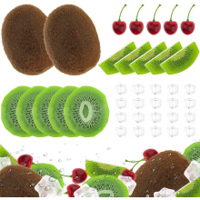 Décoration en blocs de tranches de pastèque réalistes, cerises artificielles, glaçons réalistes, ensemble de fruits pour jardin, ferme ou