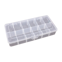 Boîte de rangement en plastique à 12 compartiments avec séparateurs ajustables, 4,3 x 12,7 x 25,4 cm, pour perles et création de bijoux –