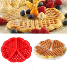 Moule à gaufres rectangulaire et en forme de cœur, ensemble de moules en silicone, grand moule à gaufres pour la confection de gaufres, gâteaux,