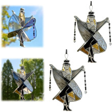 Motif de danse pour girouette en vitrail, girouette musicale rétro artisanale à suspendre, pour fenêtre, jardin, extérieur, véranda, cadeau