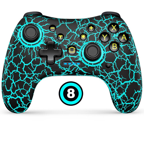 Controller a effetto Hall compatibile con Nintendo Switch/Switch2/Lite/OLED; Controller Pro wireless per PC/Android/iOS; LED a 9 colori,