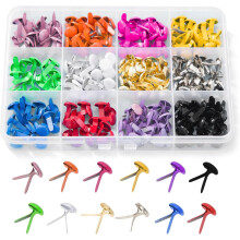 180 attaches parisiennes pour loisirs créatifs, 12 couleurs, attaches parisiennes métalliques, mini-attaches parisiennes pour projets de bricolage,