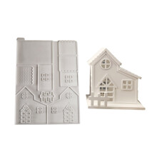 Molde de silicone para resina em formato de casa e castiçal - Materiais multifuncionais para projetos de artesanato e decoração.