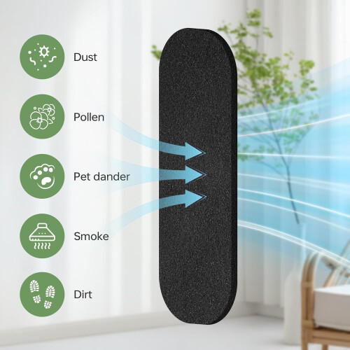 (250*90*10mm, oval) Kohlefilter für Deckenventilator mit Staubschutz