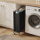 Λεπτό καλάθι πλυντηρίου με ρόδες Black80L - Υφασμάτινο καλάθι με ρολό για ντουλάπα 2