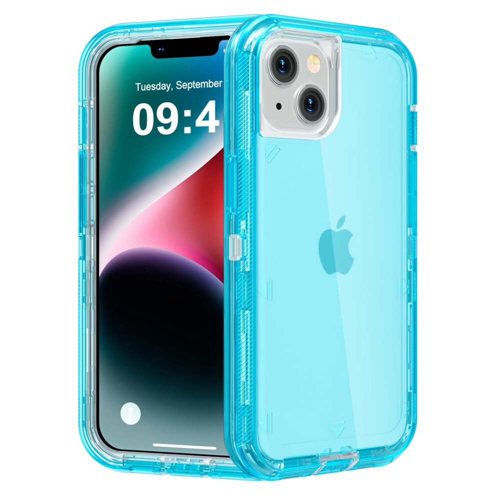 Fu1999 Iphone 13 Case – Heavy Duty Shockproof, Anti-Drop, Dual-Layer Transparent Cover, Compatible With Iphone 13 (6.1"), Crystal Blue 9405492173392