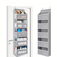Organisateur de porte à 5 niveaux avec 5 grandes poches, anti-basculement, capacité de 20 kg – Compatible avec les portes standard