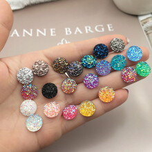 Diamantes de imitación redondos de resina para manualidades, colores surtidos, para bisutería (100 unidades)