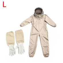 Beekeeping Suit with Gloves, Sting-Proof Polyester-Cotton Coveralls for Men & Women (L), Compatible with Bee Keeper Gear