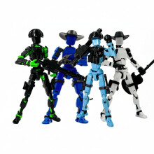 5.31" 3D Printed Articulated Robot Doll with Interchangeable Weapons & Accessories – Compatible with Stop Motion & Desktop Decor